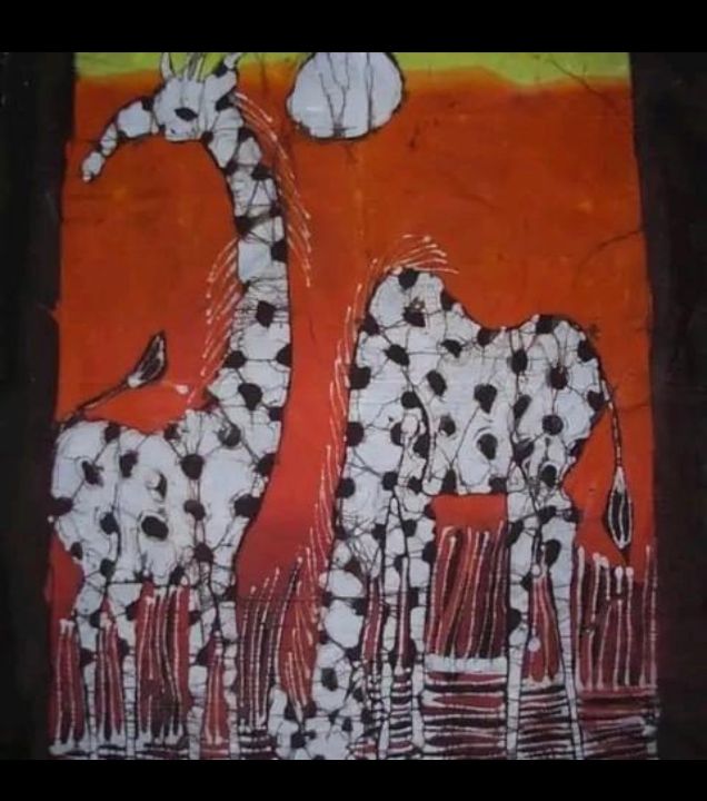 JaskillMaputo's tweet image. Art of the Day! "Grazing Giraffes". Buy at: ArtPal.com/Batik?i=320318…