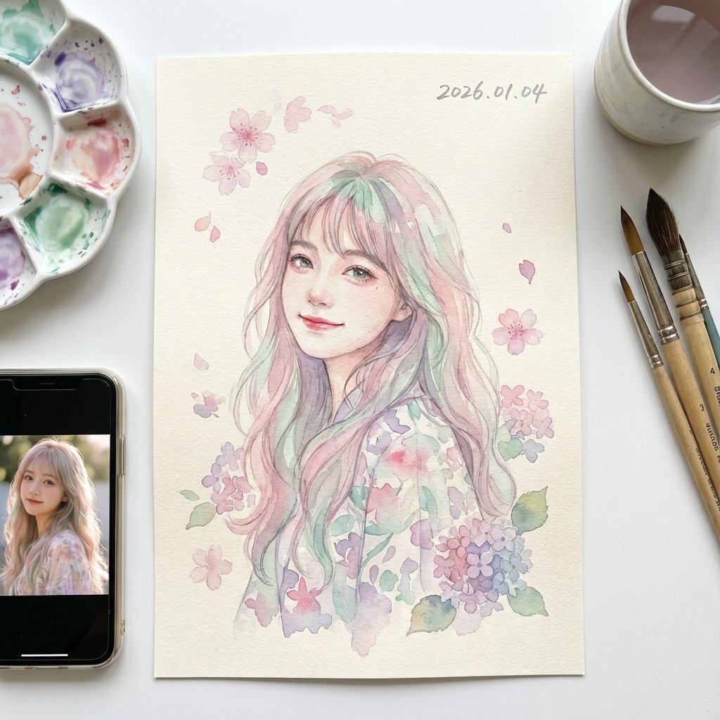 Ethereal Beauty: A Dreamy Watercolor Tribute
