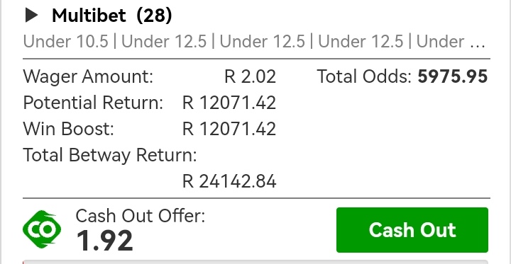 Booking code BW2F31AA02
Unders Corners 💥💥💥