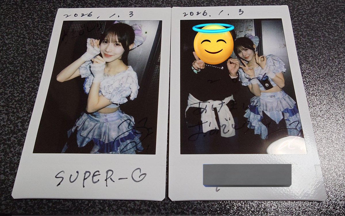 1/3のチェキ③ 七海ちゃんと、お正月はゆっくりしていたとのこと