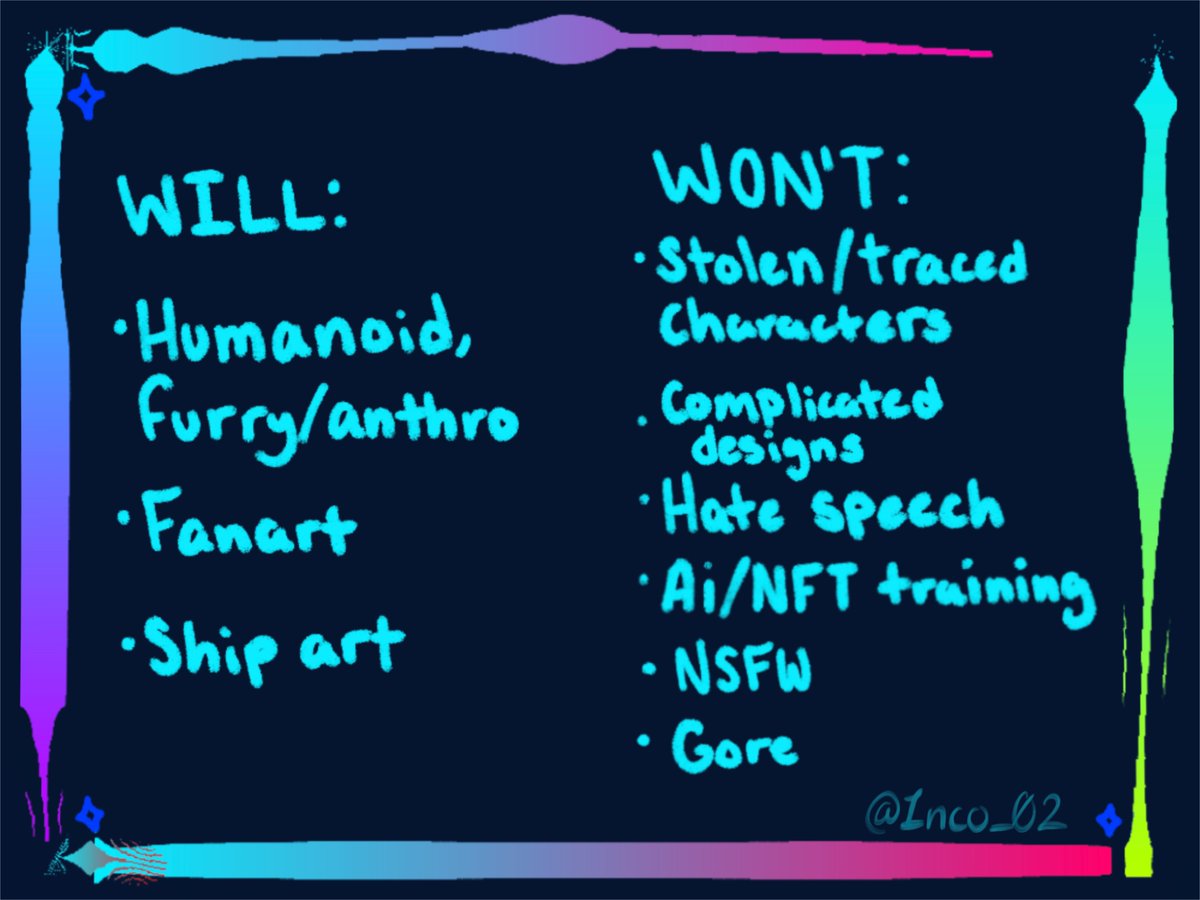 Inco_02's tweet image. TA DA!! ITS MY BIRTHDAY GIFT TO ME! (I’m so happii TwT✨)

#commissionsopen