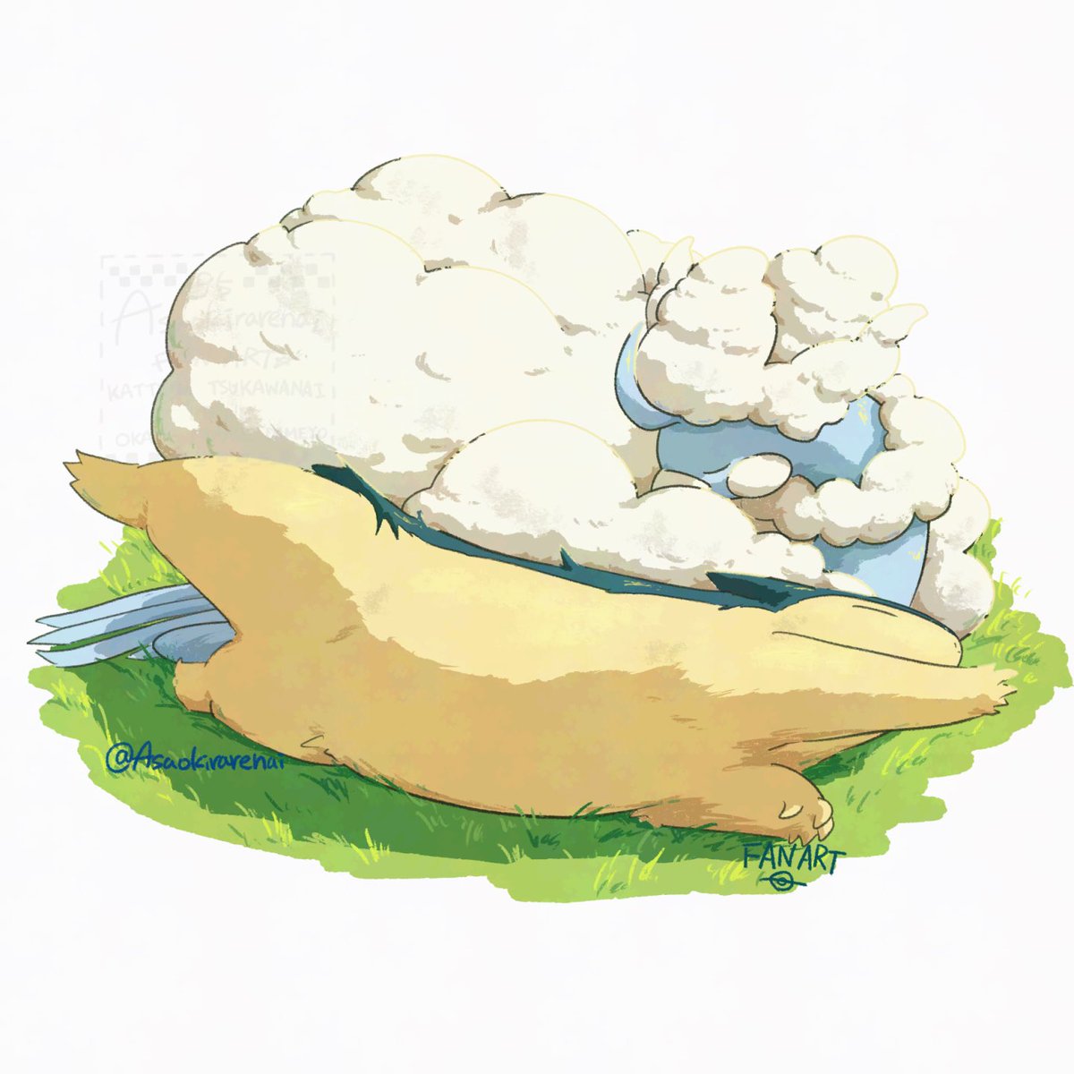 お題箱より
『メガチルタリスの白いもこもこを堪能する原種バクフーン！』
リクエストありがとうございましたー！