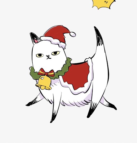 kakeakami's tweet image. 描きおろしたけど使ってもらえなかったクリスマス・天啓ネコを年始に供養