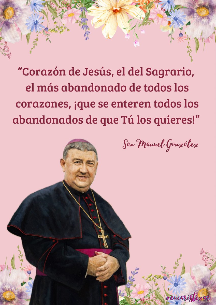 #eucaristizar Feliz día de #SanManuelGonzález <a href="/eucaristicas/">M.E.N.</a> <a href="/riedigital/">Revista Rie</a> <a href="/granitodigital/">EGDA</a> <a href="/de_uner/">UNER. Archidiócesis de Toledo</a> <a href="/unersevilla/">@unersevilla</a> <a href="/eucaristizando_/">F.E.R</a> <a href="/vallecamino/">Valle Camino</a> <a href="/elcuradetodos/">Padre César Piechestein 💙</a> <a href="/DiocesisHuelva/">Diócesis de Huelva</a> <a href="/DiocesisMalaga/">Diócesis de Málaga</a> <a href="/seminariomalaga/">Seminario de Málaga</a>