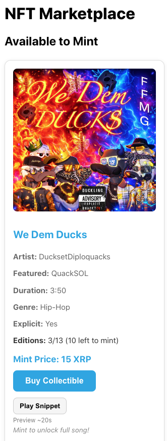 Cptn_Quack's tweet photo. π¨ Limited Time Offer π¨
Mint a Limited Edition We Dem Ducks Seasons Pass and receive free tracks and discounts on everything Duckset
πΎThe #PondShop boutta pop off
link π https://t.co/FXtQElQmAQ