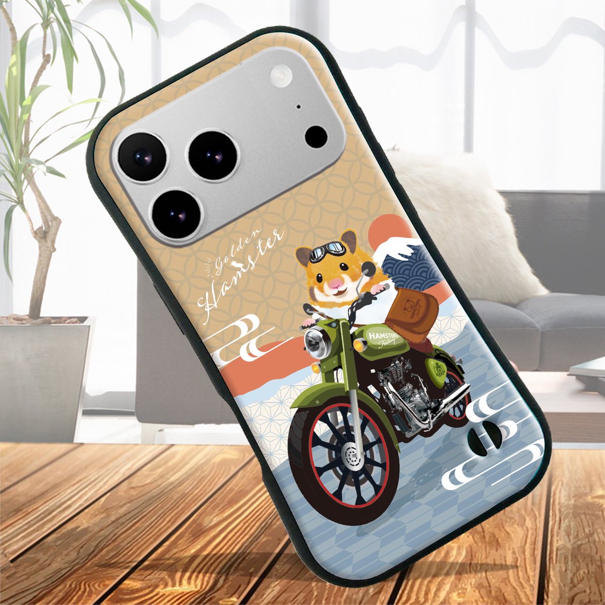 HamsFactory's tweet image. ちょっと和風テイストを加えて新登場🐹✨

耐衝撃 iPhoneケース  クラシカルバイク minne.com/items/43833971 - ハンドメイドマーケットminne（ミンネ）