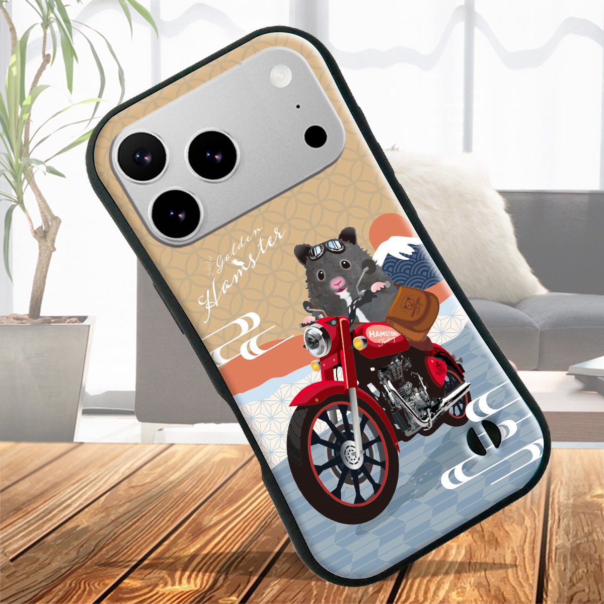 HamsFactory's tweet image. ちょっと和風テイストを加えて新登場🐹✨

耐衝撃 iPhoneケース  クラシカルバイク minne.com/items/43833971 - ハンドメイドマーケットminne（ミンネ）