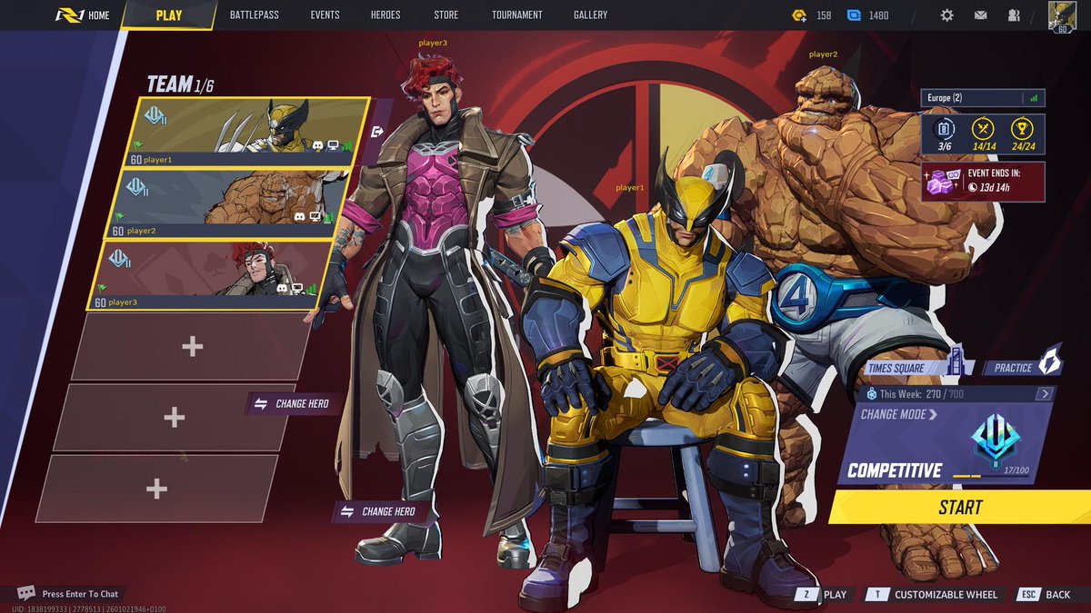 RivalsAlerts's tweet image. Would be nice if we could see teammates in Main Menu | #MarvelRivals 

🔗 P1eSun