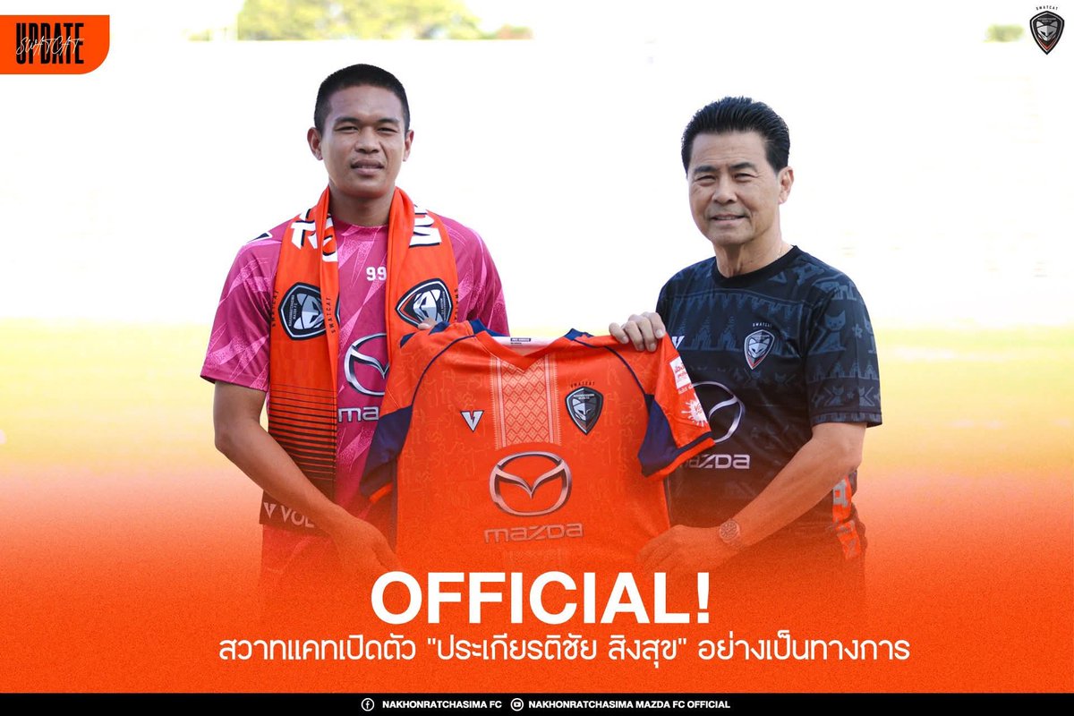 𝗢𝗙𝗙𝗜𝗖𝗜𝗔𝗟

#SwatCat unveil 3 new players.
• Manyluak Aguek (FW/25) 🇸🇸
• Jork Becerra (MF/27) 🇨🇴
• Prakiattichai Singsook (FW/25)

#NRMFC