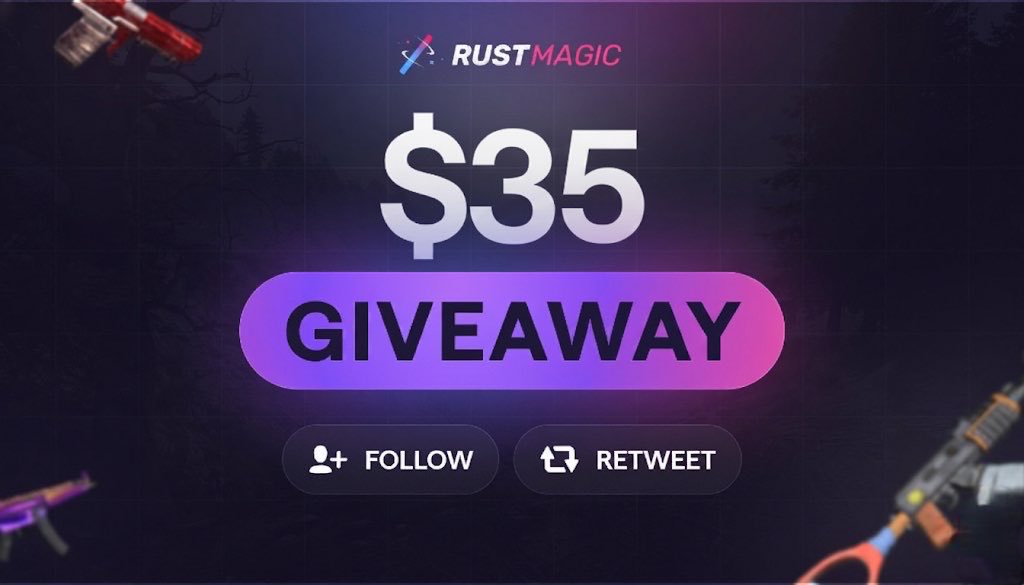 SippinDirtyS0DA's tweet image. $35 Giveaway 💰 

To enter:
✅ Follow Me &amp;amp; @RustMagicCom
✅ Like, Repost &amp;amp; Tag 1 Friend

⏰ Ends in 7 days