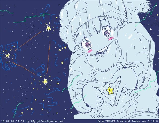 「『ふゆのだいさんかくー』 春が来て衣替えする前に見つけておこうね。 余裕が無くて」|せのしょのイラスト