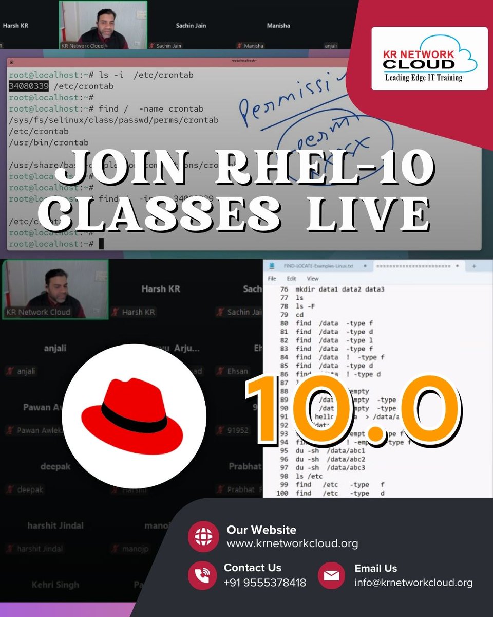 KRNetworkCloud1's tweet image. RHEL-10 LIVE TRAINING SESSIONS WITH REAL-WORLD LINUX PRACTICE

Join Live Training: forms.gle/6vVfNnWR6o1oiD…

#rhel10 #redhatlinux #linuxtraining #linuxlearning #systemadministration #handsonlabs #livelearning #linuxinhindi #itcareer #krnetworkcloud
