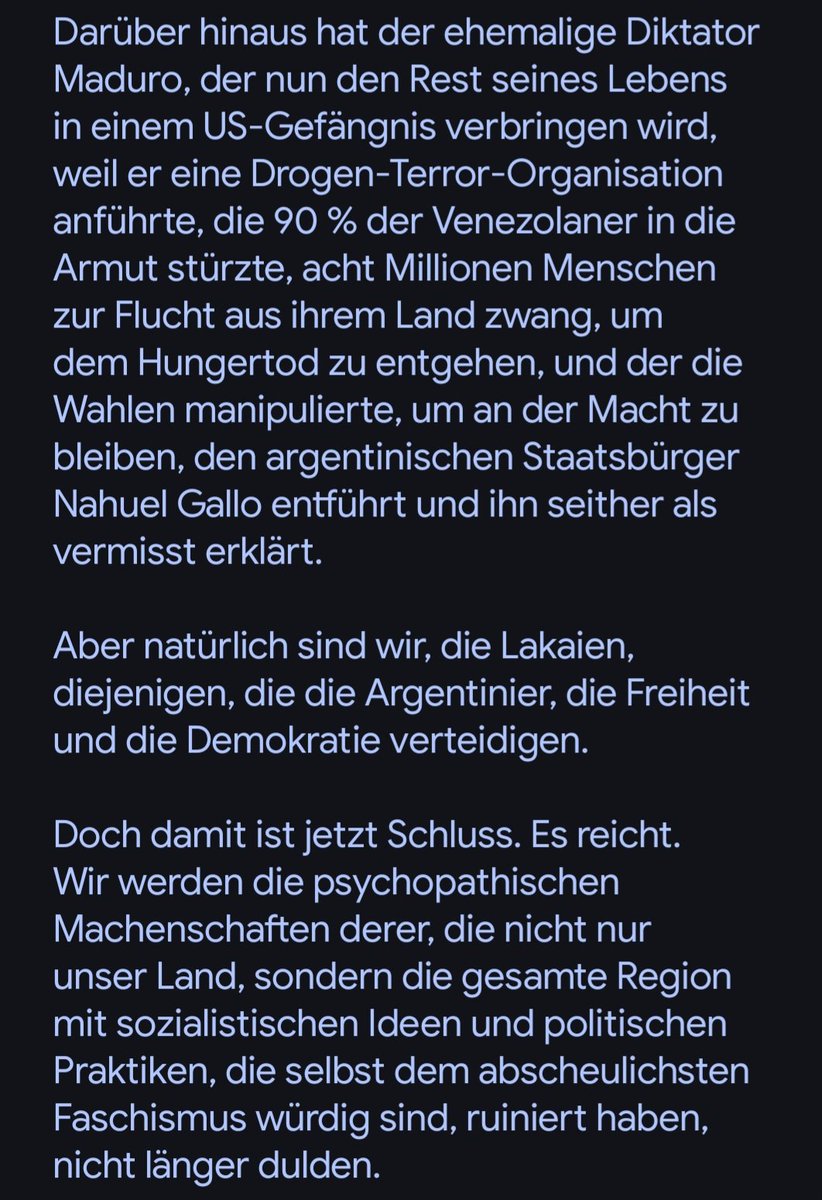 Ich kann die Wörter von <a href="/JMilei/">Javier Milei</a> nur zustimmen: