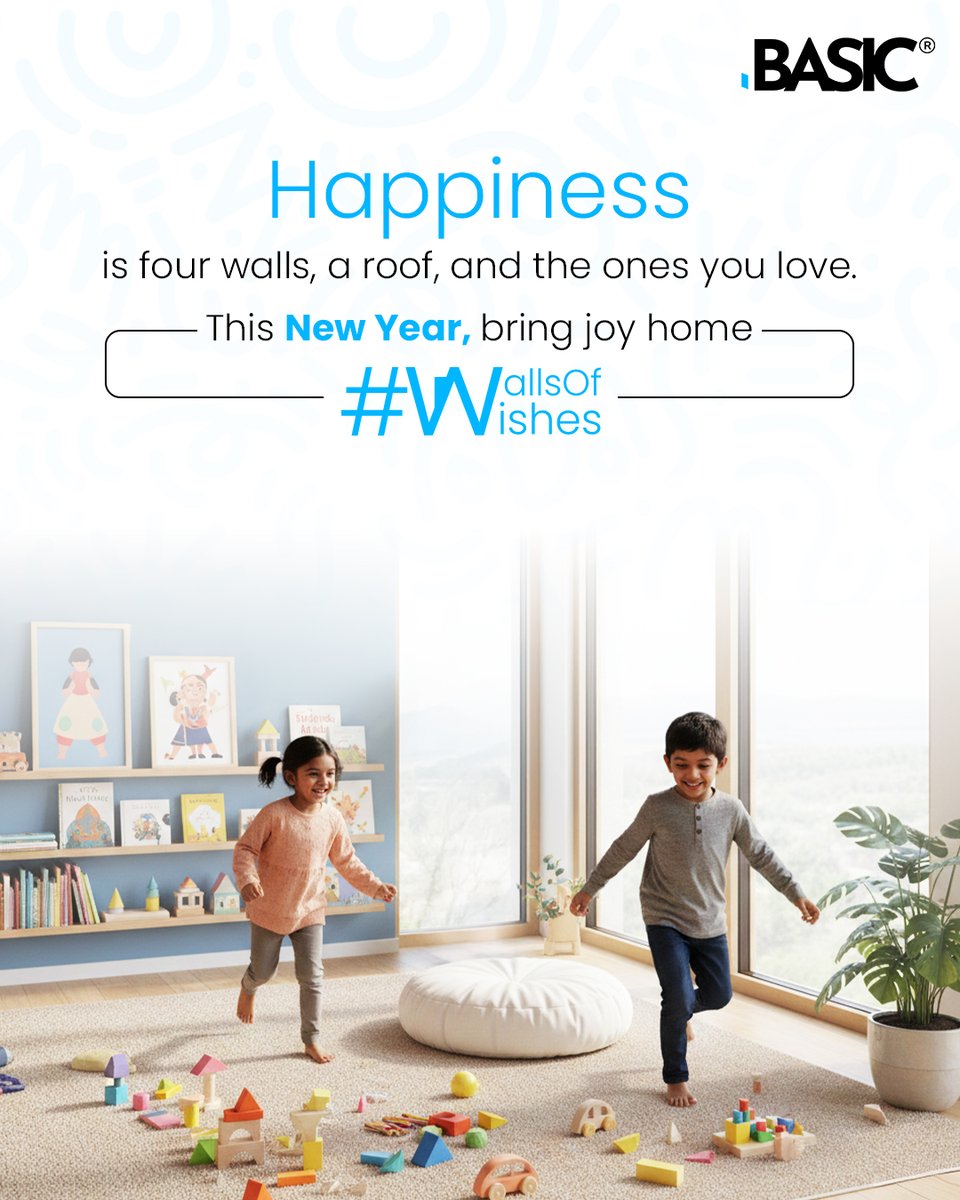 Let this year be about counting memories, not square feet.

#WallsOfWishes #HappyNewYear #2026 #Memories #BASICHomeLoan

[Walls Of Wishes, Happy New Year, 2026, Memories, BASIC Home Loan]