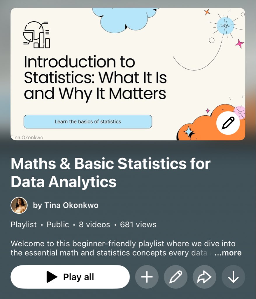 Rita_tyna's tweet image. When I started out as a data analyst, I heard how much it is important to learn statistics, I wondered how I was actually going to use it and this is something a lot of beginners also struggle with. 

I am going to explain why you as a data analyst need to learn data analyst…