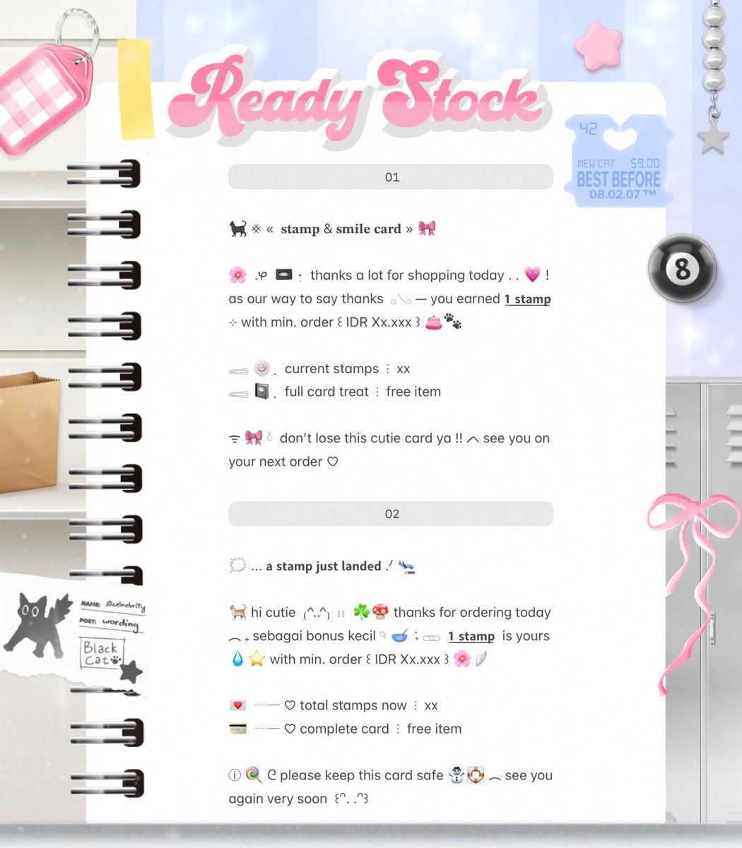 celnebrity's tweet image. 🛼⭐️ help repost pls ₊ ׁ ?  thankyou 💝 ໒꒱ 

🎀  sena  bawa  6 WORDING LOYALTY CARD —— 𓏮  siap  dijemput  ᰔ  jangan  lupa  (@)  setelah DM !

💌  :  IDR 5.5OO

꒰ #zonauang️ #zonajajan #zonaba ꒱