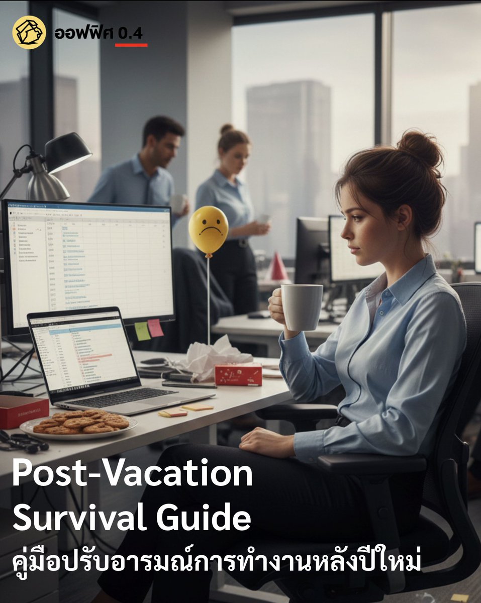 Office04TH's tweet image. ทำงานวันแรกหลังหยุดยาว ออฟฟิศ 0.4 เข้าใจอารมณ์ของทุกคนเป็นพิเศษ เพราะหลายคนเพิ่งกลับมาจากสวรรค์ แล้วต้องมาเจอความจริงบนโต๊ะทำงานว่ามีสิ่งที่ต้องจัดการอีกมากมาย เราเลยมีข้อแนะนำจากคู่มือเอาตัวรอดหลังหยุดยาวมาให้ปรับจูนอารมณ์กันเล็กน้อย เพื่อลุยงานหลังปีใหม่มาฝากกัน

1.…