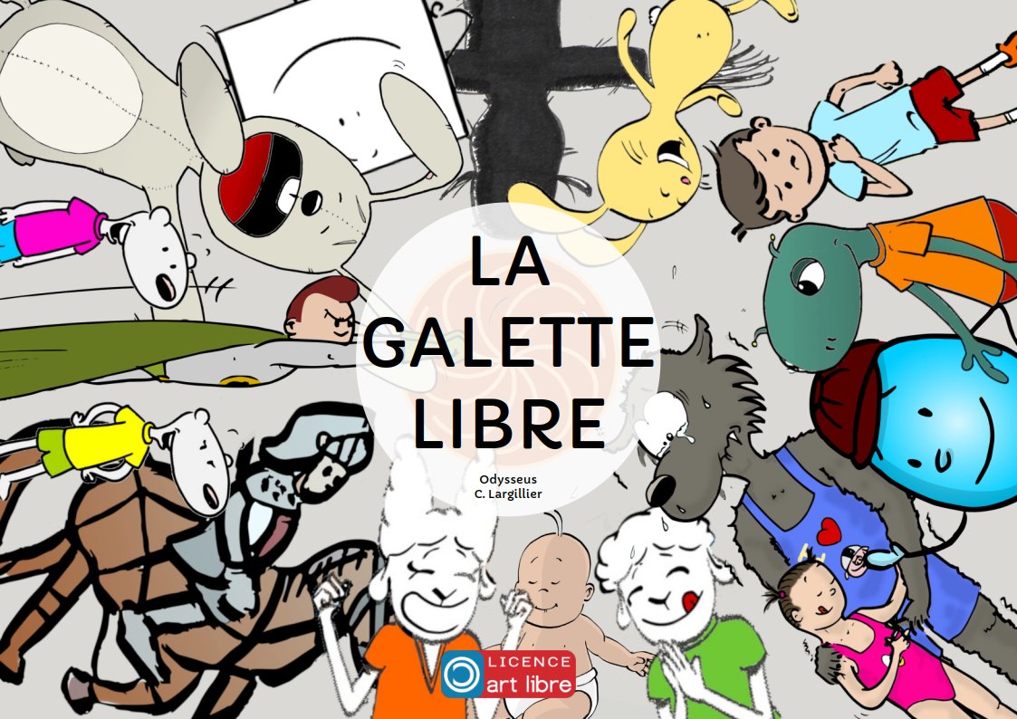 Vous connaissez Roule Galette ? La galette à l'escampette de G. de Pennart ? Sur la même idée, voici La galette libre, un album de jeunesse dans lequel une galette ne veut pas être mangée et part à la rencontre des personnages créés par #Odysseus  cyrille.largillier.org/sitewp/2026/01…