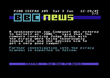 ArtstateDigital's tweet photo. With a helping hand, you've made the news! @JudgeDrokk #Compunet #Teletext

Courtesy of the Commodore 64 CEEFAX Emulator by HERO. #C64 https://t.co/QDOsteicN5