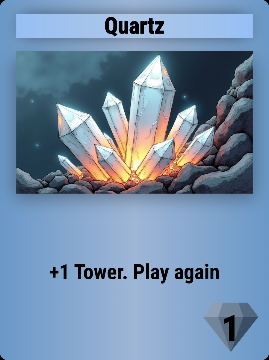 Arcomage: Quartz

A redesign of the Quartz card for the browser card game Arcomage.

t.me/interplanety/1…

#arcomage #card #browser #cardgame #cards