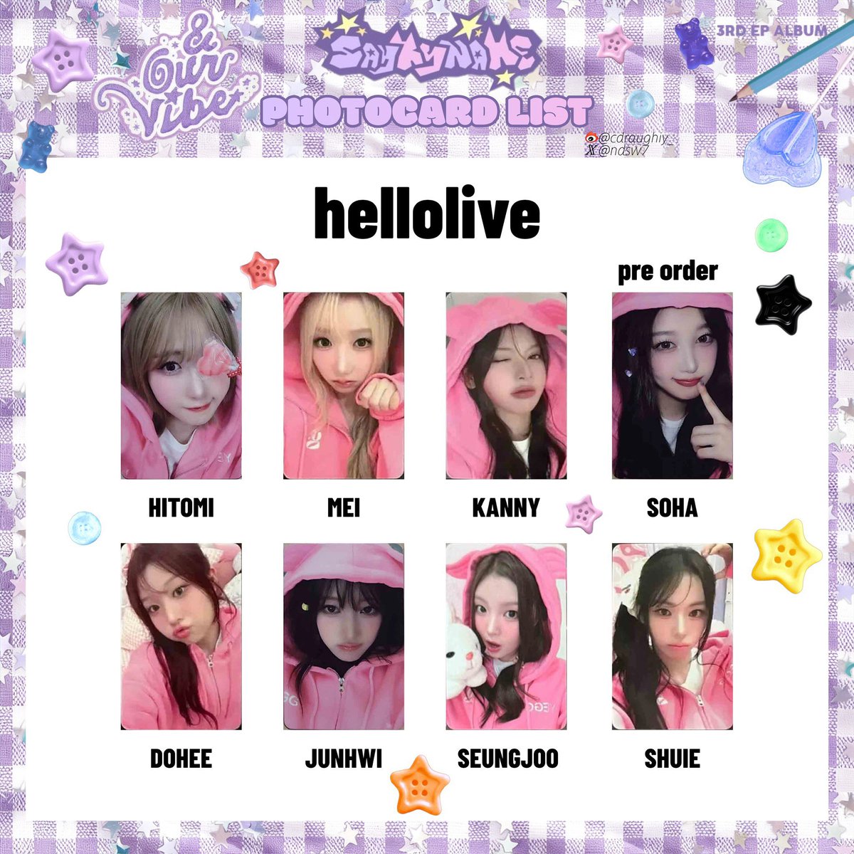 SAYMYNAME 交換 Hello live トレカ 求：MEI 譲：KANNY 交換可能な方