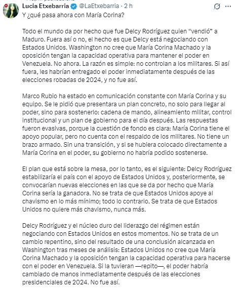 arqueoleg's tweet image. Lucia Etxebarria ha publicat un anàlisis sobre la situació de Veneçuela que -per sorpresa de ningú- era un plagi literal d'un periodista nordamericà, al que en cap cas ha citat com a font, com ha fet sempre. No es una escriptora - no ho ha estat mai- es una fotocopiadora humana.