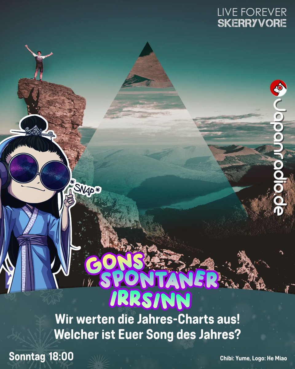 Am Sonntag ab 18 Uhr wird es Zeit euren Lieblingssong des Jahres zu küren. Ihr habt über das ganze Jahr abgestimmt und aus euren monatlichen Chartergebnissen hat Gon euch die Jahrescharts zusammengestellt, die er für euch senden wird. Also schaltet ein und lasst euch überraschen!