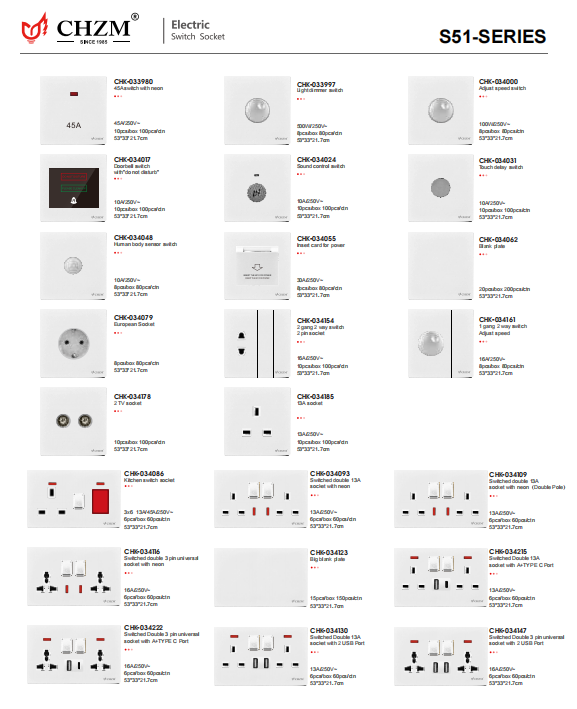CHZM_LEDLight's tweet photo. Color Your Life, Power Your Home.
CHZM S51-86 Switches &amp; Sockets
message to learn more about color options. #CHZM #InteriorInspo #ModernHome #WallSwitch #HomeDecorIdeas #IndustrialDesign #ColorYourHome https://t.co/SKiyNXoJTj