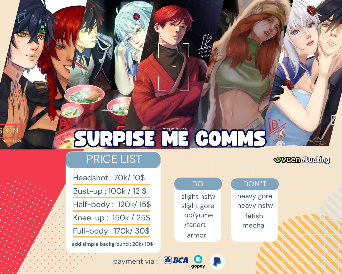 RT, like &amp; SHARE ARE REALLY APPRECIATED🙏 

Hello guys👋, I open my Commision again but for the first time I do local &amp; international commisions, and I'm so excited about it. 

If you interested pls mention after dm because sometimes I don't receive the notification. 
thx youu🙌