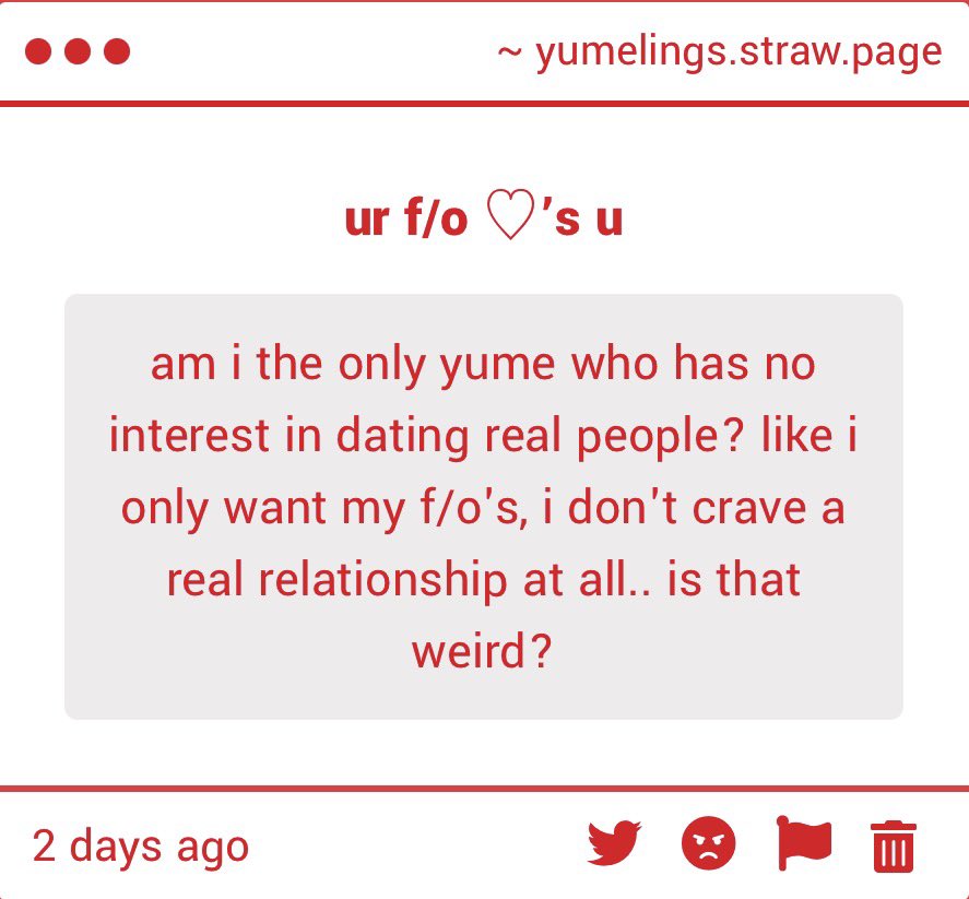 i don’t think it’s weird anon !! do whatever u wanna do forever >_< 

🚀—