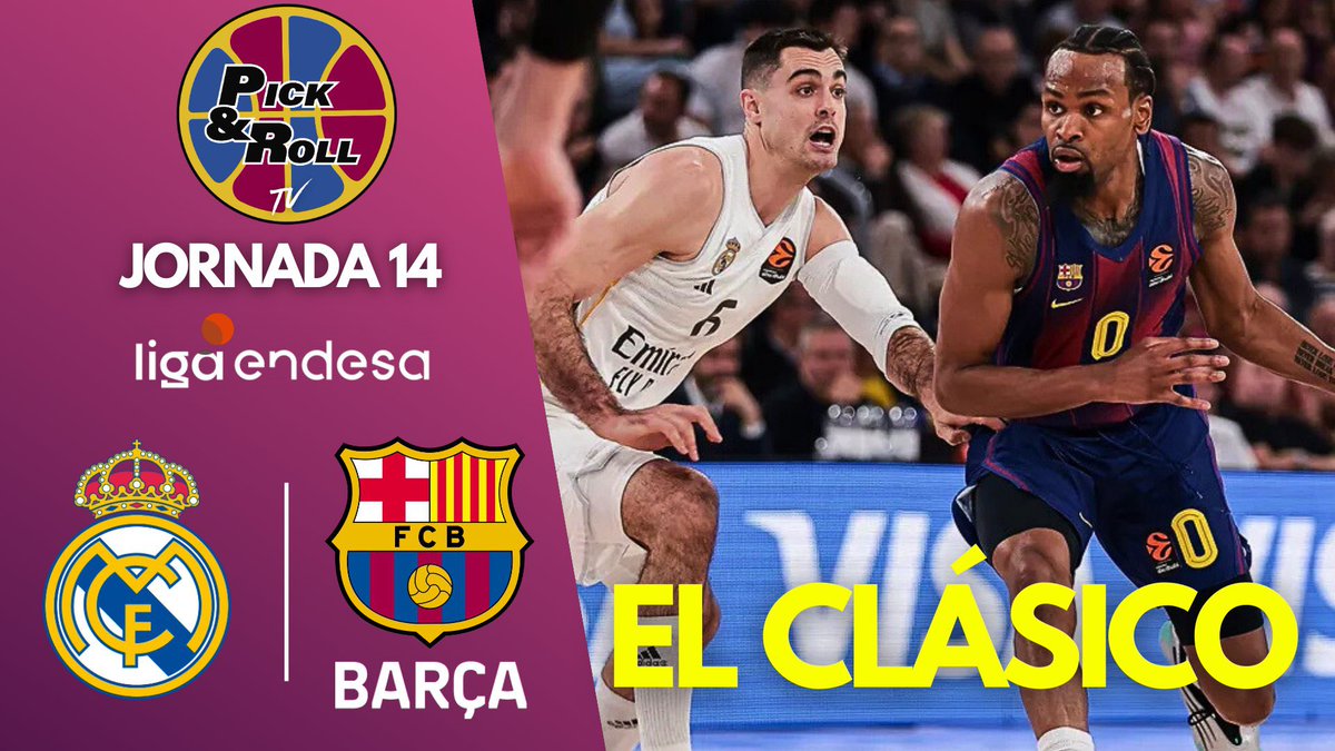 SalvatoRRR_OMG's tweet image. 🏀 MATCHDAY — EL CLÁSICO

📆 @ACBCOM | JORNADA 14

⏰ A partir de las 11:45h, en Pick And Roll TV:  

⚪️🟣 REAL MADRID
vs
🔵🔴 BARÇA BASKET

📺 Vívelo con nosotros en:  

🔴 youtube.com/@pickandrolltv  
🟣 twitch.com/pickandrolltv  
🟢 kick.com/pickandrolltv  
⚫️…