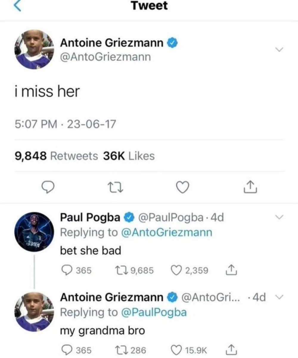 RexCity01's tweet image. This interaction between Griezmann and Pogba😭😭😭