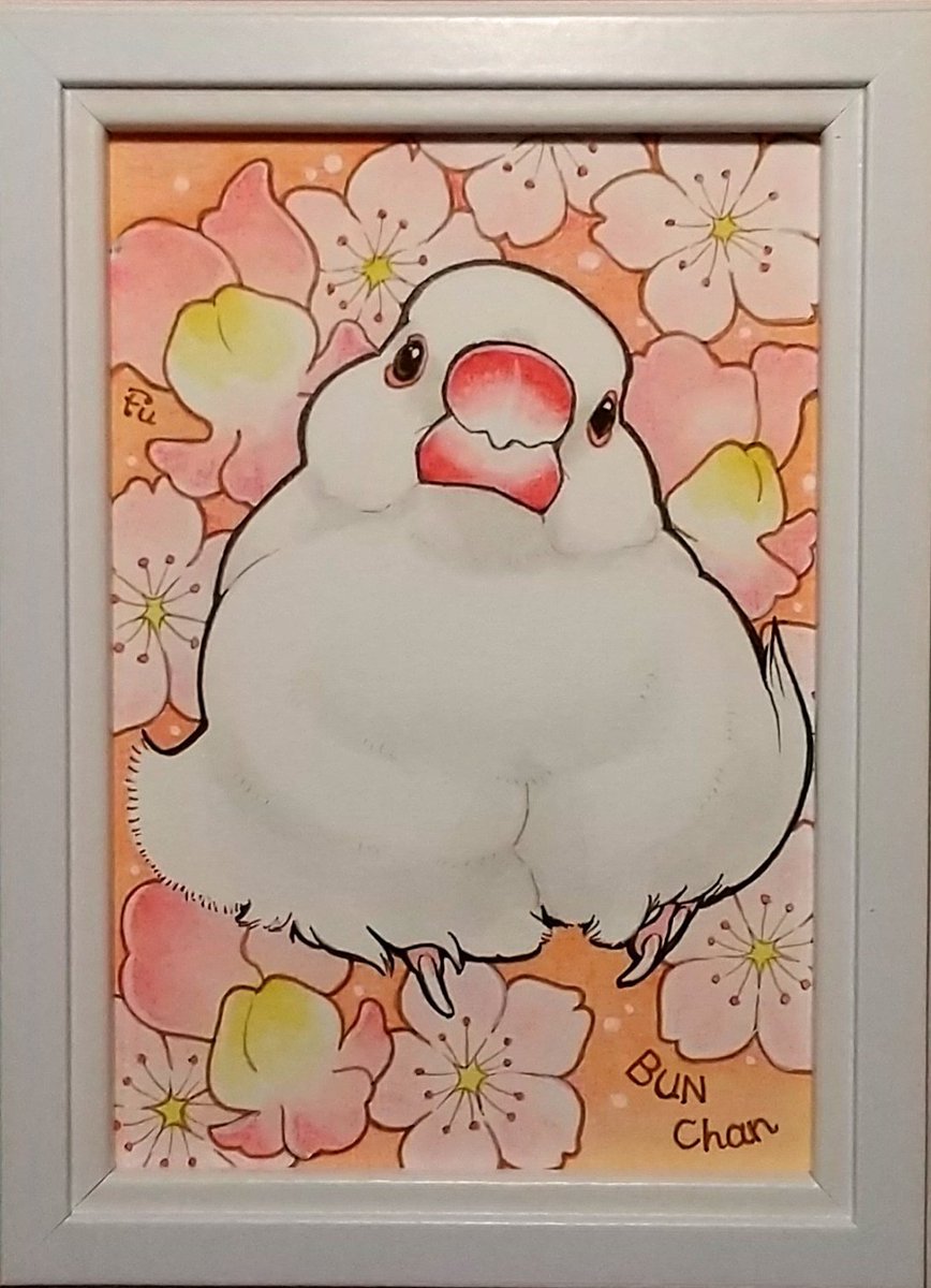 NYやとみ文鳥マルシェ2026 『ぶんちゃん』の原画を3点出品します