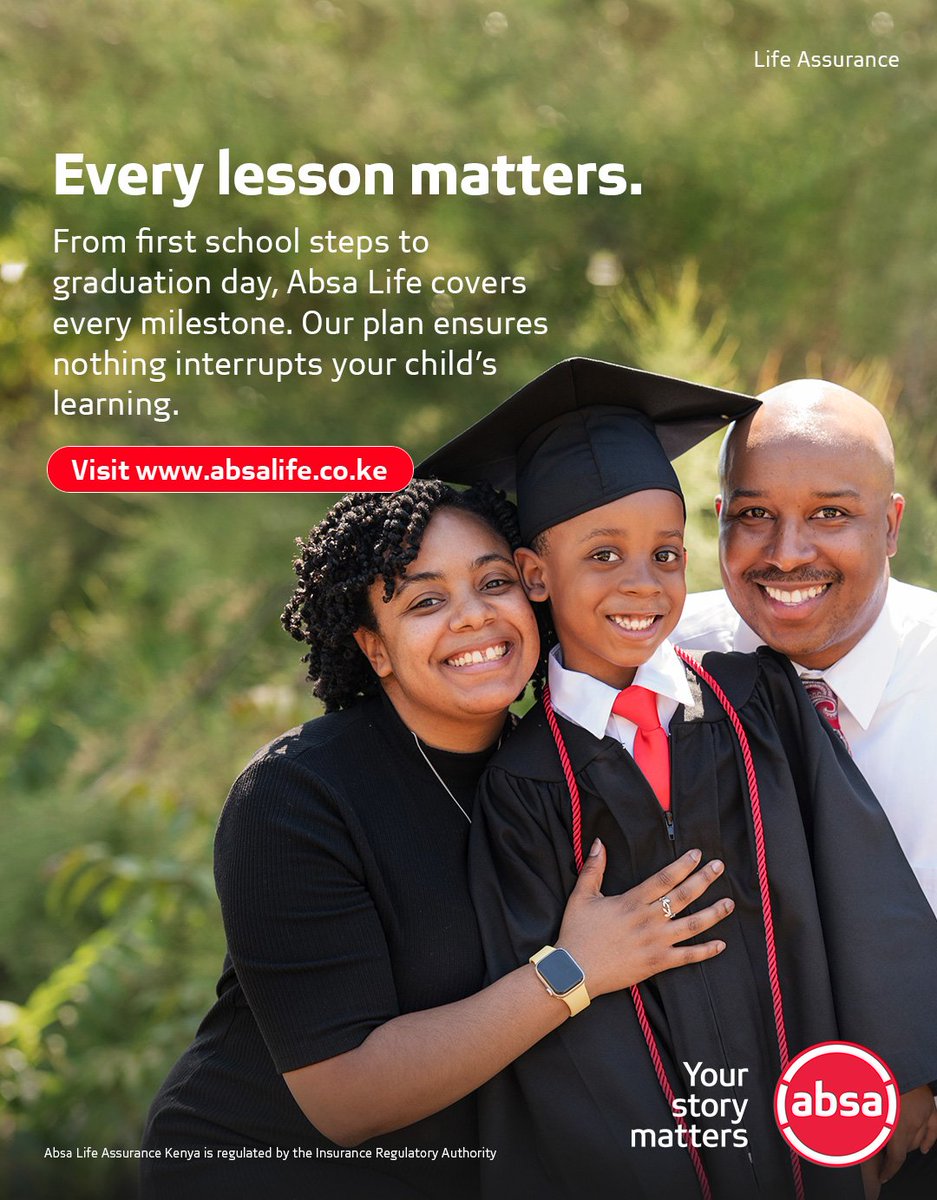 𝐄𝐚𝐜𝐡 𝐬𝐭𝐚𝐠𝐞 𝐨𝐟 𝐞𝐝𝐮𝐜𝐚𝐭𝐢𝐨𝐧 comes with its own financial demands. 

With a structured #EducationPlan in place, you can help ensure 𝐮𝐧𝐢𝐧𝐭𝐞𝐫𝐫𝐮𝐩𝐭𝐞𝐝 𝐥𝐞𝐚𝐫𝐧𝐢𝐧𝐠 from one milestone to the next.

𝐋𝐞𝐚𝐫𝐧 𝐦𝐨𝐫𝐞 at absalife.co.ke/personal/educa…