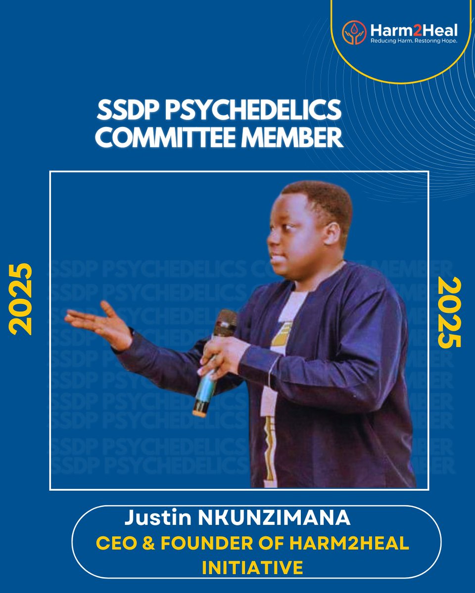 Harm2Heal_Rda's tweet photo. We’re proud to share that earlier this year, our Founder &amp; CEO was elected as a Board Member of the @ssdpofficial  Psychedelics Committee strengthening our commitment to evidence-based drug policy, harm reduction, and mental health justice.

#harm2heal
#harmreduction https://t.co/e7LRAZeRPB