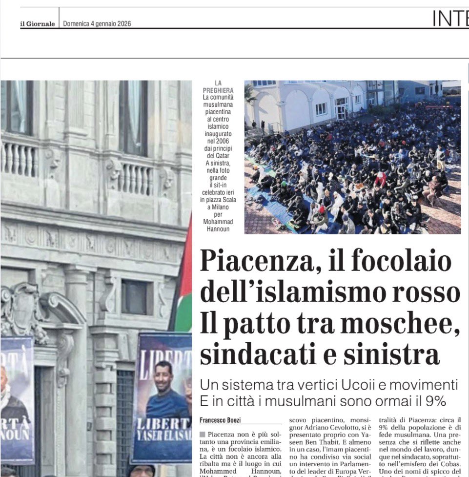 Piacenza si è trasformata nel laboratorio dell’islamismo rosso, tra l’islam politico dei Fratelli Musulmani e le coccole sinistre.