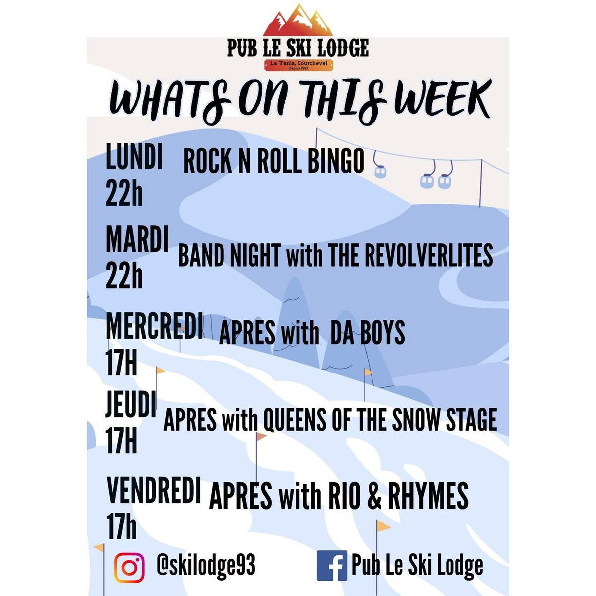 This week at <a href="/PubLeSkiLodge/">Pub Le Ski Lodge</a> #LaTania w/b 3/1/26