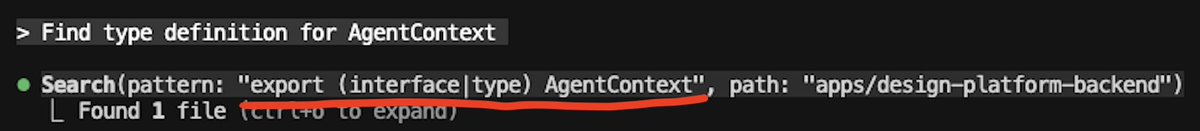 agentic grep snippet