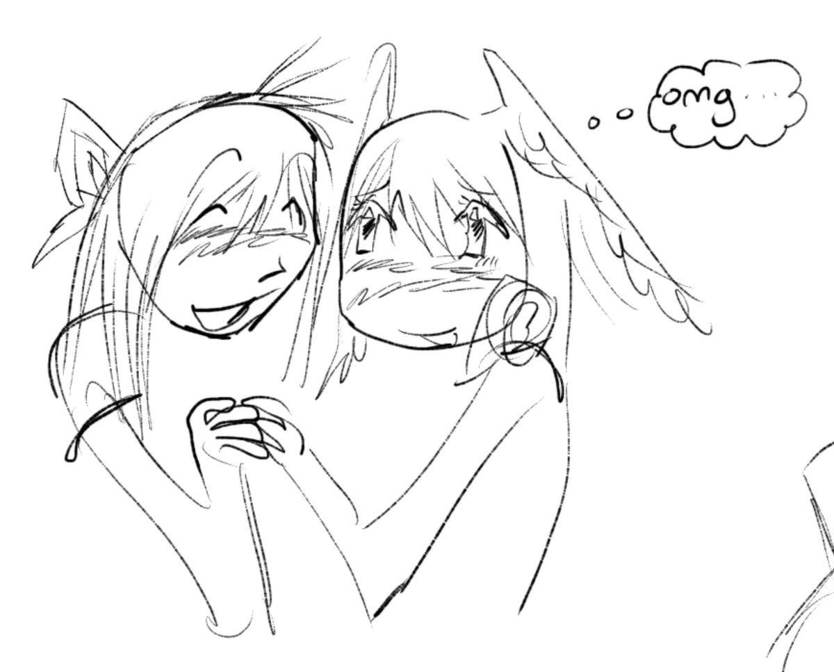 The devil possesses me at 7:55pm and forces me to draw Melia in compromising positions with people who have crushes on her and I think Melia should kiss everyone