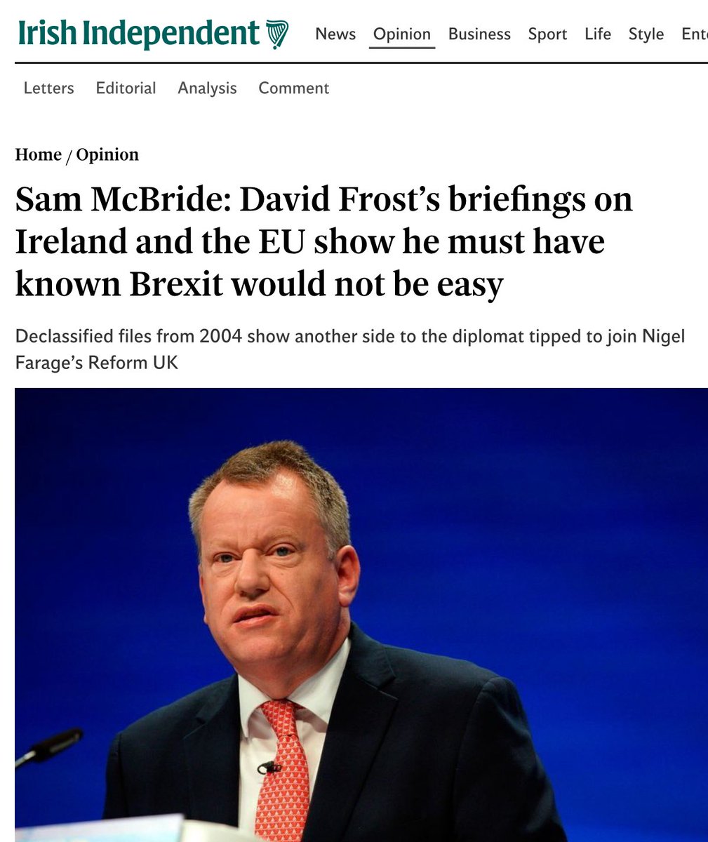 LizWebsterSBF's tweet image. 🚨 🧵 Devastating news which destroys  last refuge of Brexit apologism: the claim that the damage to Ireland, Northern Ireland, and UK–EU relations was unforeseen or unavoidable.

👉It shows that David Frost knew in detail exactly what Brexit would break.

🇮🇪 Frost Knew Ireland…