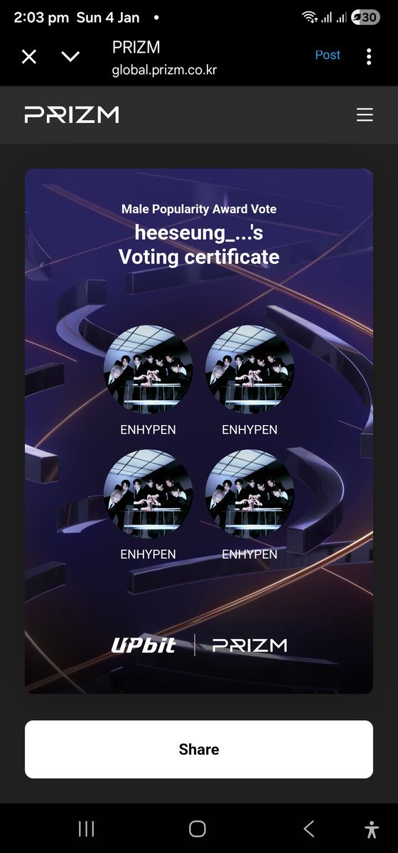 ถ้าช่วยกันก็ขึ้นเร็ว เร่งมือหน่อยค่ะ เพราะพรุ่งนี้หลายคนอาจจะไม่ว่างเยอะ ดังนี้วันนี้เราต้องขึ้นนำให้ไดันะคะ global.prizm.co.kr/story/gda25#no…

#เอนจีนเอนจอยโหวต #ENHYPEN #เอนไฮเพนมีโหวต #40thGDA