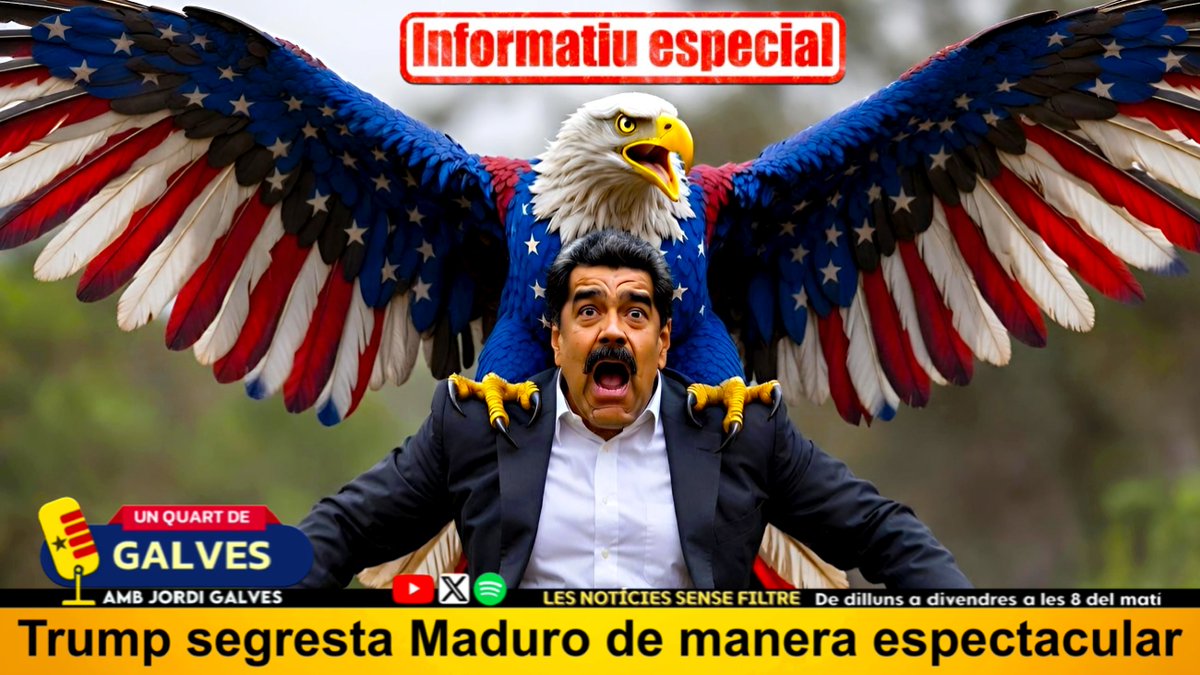 🔴ALERTA | Trump segresta Maduro de manera espectacular (Informatiu especial) /2026 01 04
X:x.com/jordigalves/st…
Youtube:youtu.be/2R1wNIWWZvc
Spotify:open.spotify.com/episode/45P3Hz…

Subscriu-te: ⁠galves.aixeta.cat/ca/subscriptio… / El petrodòlar és l'autèntic motiu del segrest de Nicolás