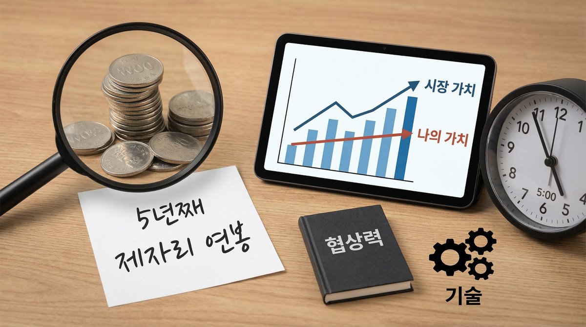 연봉이 5년째 제자리라면 그건 우연이 아님. 시스템이 그렇게 설계되어 있음.

회사는 당신의 시장 가치를 알고 있음. 연봉 밴드도 있고, 경쟁사 데이터도 다 수집함. 근데 당신은 모름. 정보가 비대칭인 상태에서 협상하면 누가 이길까. 당연히 정보 있는 쪽이 이김.

IT 회사 5년차가 연봉 5500만원