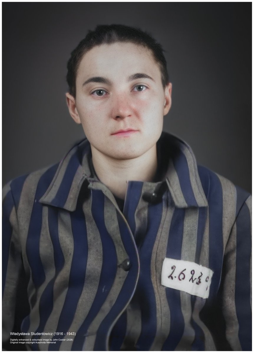 On this day in 1943, a 30 year old Polish woman perished in Auschwitz after being incarcerated for 1 month and 3 days. Before being imprisoned she was a tailor. Her name was Władysława Studentowicz

Please support <a href="/AuschwitzMuseum/">Auschwitz Memorial</a>