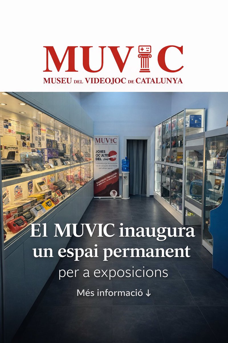 MUVIC_CAT's tweet photo. 🎮 El MUVIC ja té espai permanent!

Inaugurem un nou punt expositiu a SuperBoniato Store (BCN) per divulgar la història del videojoc amb exposicions renovades cada 2–3 mesos.

🎟️ Accés gratuït

Mes info: https://t.co/aFtg499MdH https://t.co/s93DHfWDOA