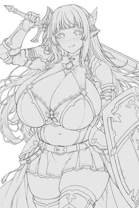 冒険少女ギルド、シュルティちゃんの新デザイン途中✨ 