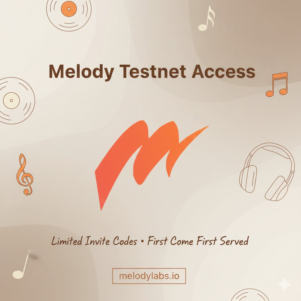 Music is finally going on-chain 🎶

<a href="/MelodyAssets/">Melody</a> just released limited invite codes for their testnet and it’s strictly first come, first served. If you’ve ever been curious how music turns into liquid, on-chain assets, this is your early look 👀

Invite codes:
A1U687Wi
A1w2Md25