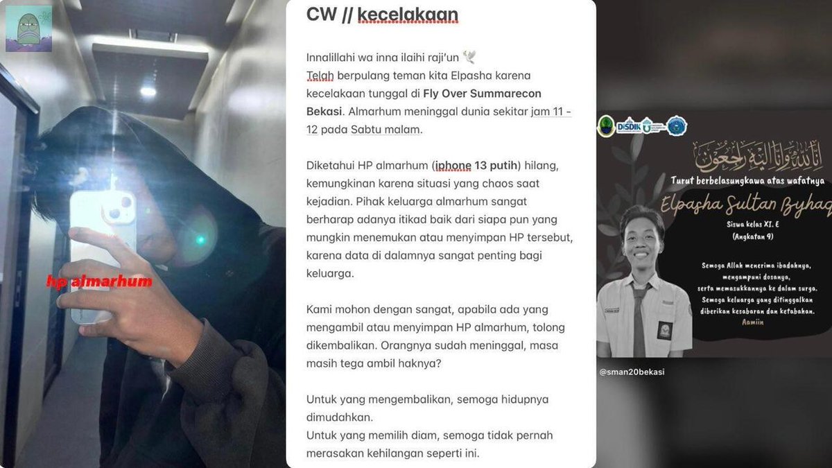 💚 CW // Kecelakaan
mohon bantuannya ya, your help means a lot for the family 🙏🏻