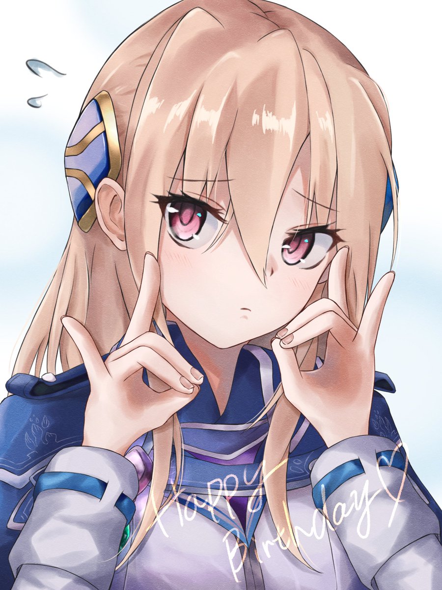 yu422yu's tweet image. せっかくなので、ユイナ先輩にも🦊ポーズをしてもらいました💪

#ヘブバンファンアート
#白河ユイナ生誕祭2026
#ヘブバンキャラ生誕祭