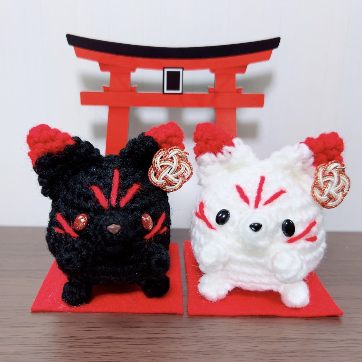 もっちりきつねさんシリーズ（大） 新色の黒狐さんができましたฅ^•ﻌ•^ฅ